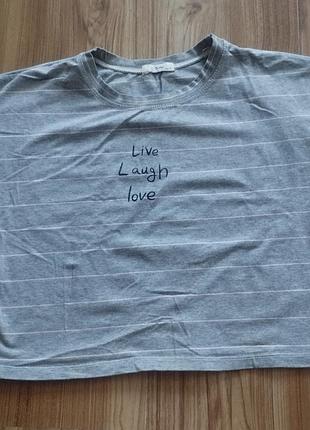 Футболка жіноча укорочена live laugh love