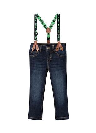 Джинсы slim fit с подтяжками для мальчика lupilu 318438 086 см (12-18 months) темно-синий 092 см (18-24 months), 92