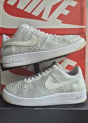 Кроссовки мужские nike air force 1 low flyknit triple white av3042-100