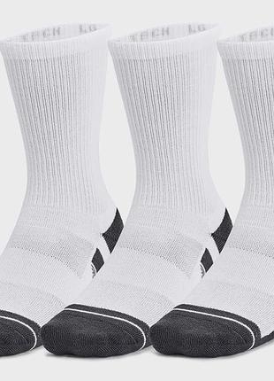 Чоловічі / жіночі шкарпетки андер армор оригінал under armour performance tech 3pk crew білий уні 1379512-100