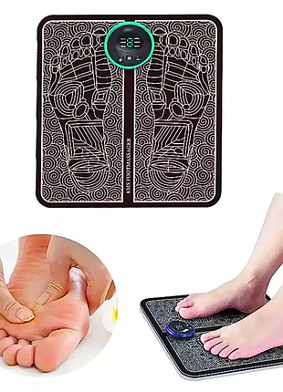 Масажний коврик для ніг ems foot mat 205878, електричний міостимулятор ступнів ніг з пультом
