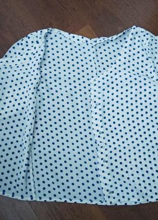 38р. крепдешиновая блузка в горошек, винтаж5 фото