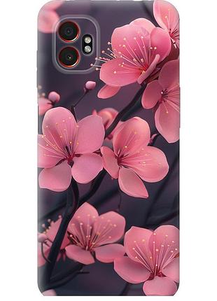 Чехол силиконовый на телефон samsung xcover7 pro пурпурная сакура "6075u-4092-58250"