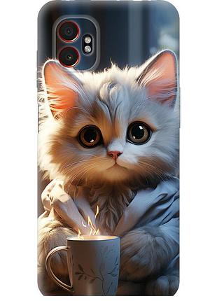 Чехол силиконовый на телефон samsung xcover7 pro white cat "5646u-4092-58250"
