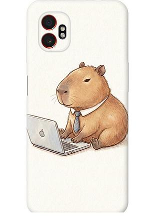 Чохол силіконовий на телефон samsung xcover7 pro funny capybara ceo working "6777u-4092-58250"