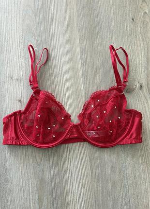 Червоний мереживний бюстгальтер primark