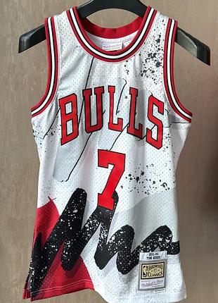Nba баскетбольна майка mitchel ness chicago bulls kukoch колекційна коллекционная баскетбольная майка кукоч баскетбольна джерсі