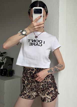 Білий топ з принтом i don’t care
