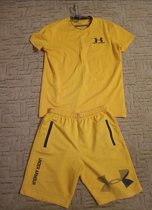 Спортивный комплект under armour футболка + шорты. размер 50-54