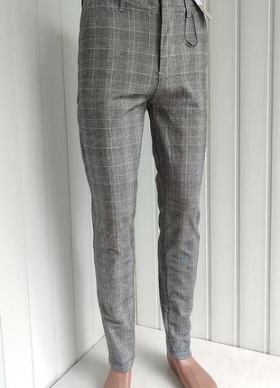 Брюки мужские в английскую клетку. модель stretch slim. фирменные denim co. размер w30
