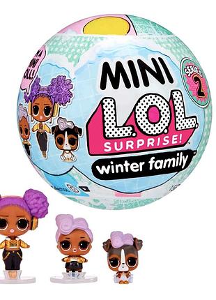 Ігровий набір з лялькою l.o.l. surprise! mini family — winter family серія 2 в кулі (583943) оригінал