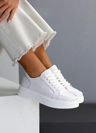 Кеды женские кожа белый 28