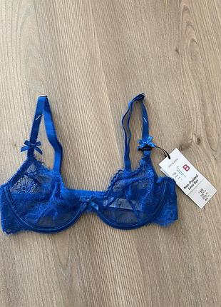 Синій мереживний бюстик primark