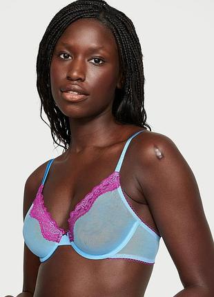 Сітчастий бюстгальтер із мереживним оздобленням victoria's secret