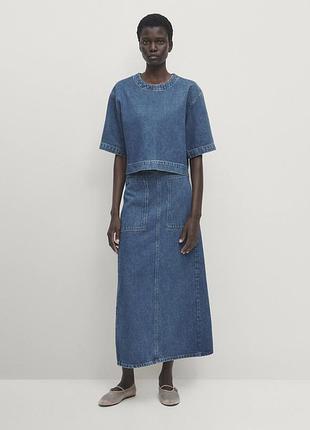 Джинсовий костюм, спідниця massimo dutti