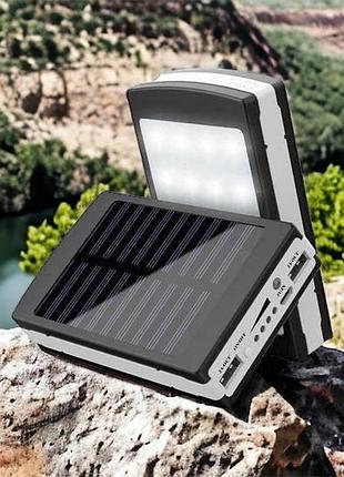 Хороший повербанк з ліхтариком solar 20000 mah, акумулятор портативний для зарядки телефону um-58