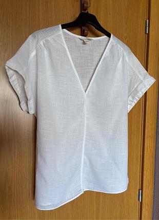 Белый хлопковый топ h&amp;m
