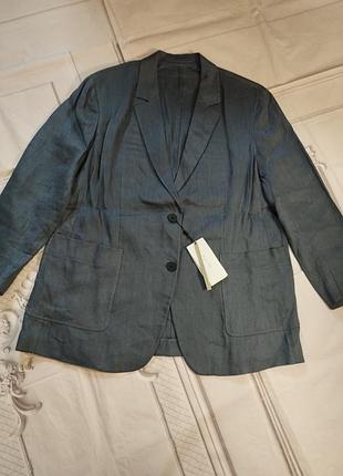 Жакет лен вискоза оверсайз massimo dutti