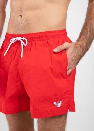 Armani красные пляжные шорты с логотипом мужские бренд