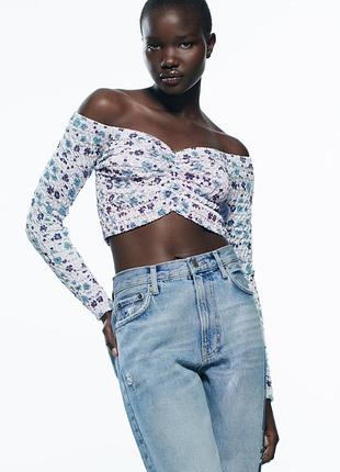 🖤топ с открытыми плечами женский zara🖤