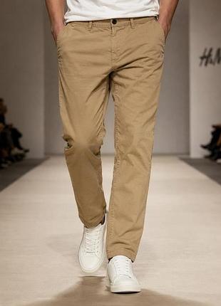 Штани чоловічі h&m, пісочні (бежеві), розмір l (33/30), бавовна