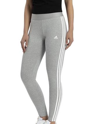 Сірі трикотажні легінси лосіни adidas essential 3-stripes (оригінал