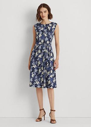 Креповое платье миди с цветочным принтом lauren ralph lauren floral crepe dress