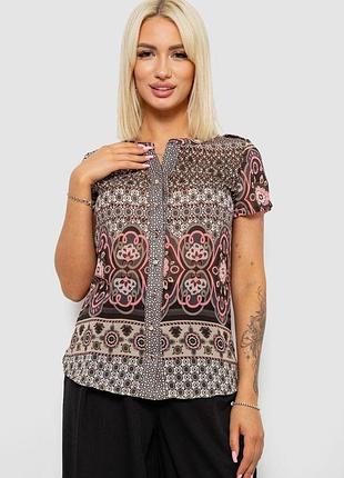 Блуза женская с принтом, цвет разноцвет, 230r1511 xs, 42, xs