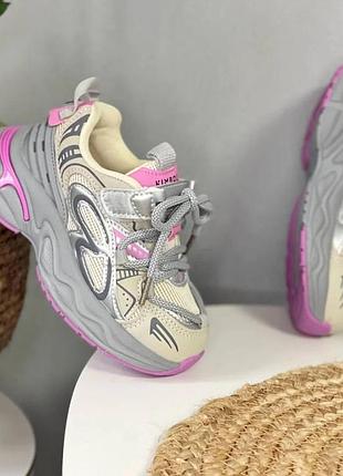 Кросівки для дівчинки kimbo сіро-рожевий (hj560-3m grey-pink (35 (21,8 см))