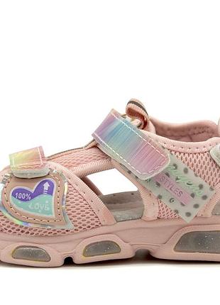 Спортивні закриті босоніжки для дівчаток tom.m рожевий (10092b pink (25 (15 см))