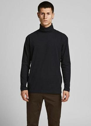 Светр jjeriley tee ls roll neck sn 12190713-black jackandamp;jones m чорний 12190713-black