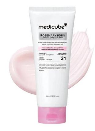 Відновлювальна маска для пошкодженого волосся medicube rosemary pdrn damage care hair mask