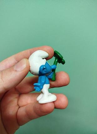 Игрушка фигурка смурфик с четырехлитным клевером schleich (2010)