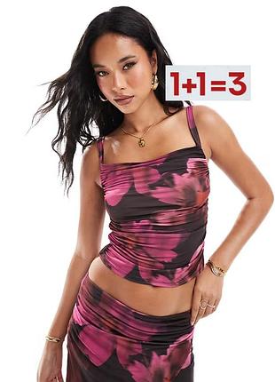 1+1=3 🎁 абстрактний кроп топ на бретелях від asos