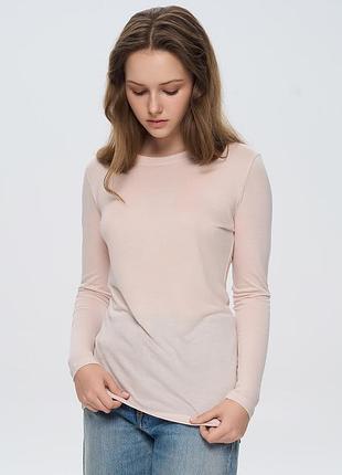 Лонгслив женский из вискозы пепельно-телесного цвета, 3xl