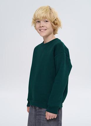 Світшот дитячий утеплений зеленого кольору, 122