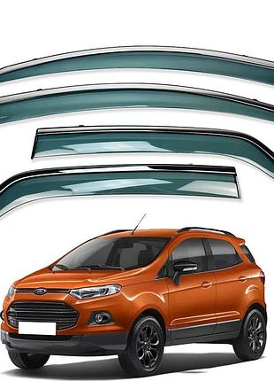 Д/в ford ecosport 2013-2019 нерж. з хром полоскою (hawk)