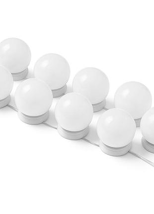 Подсветка для зеркала с регулировкой яркости 10 led ламп, usb лампочки для зеркала для макияжа bk-86