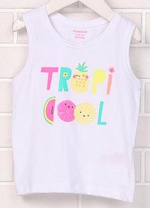 Майка хлопковая для девочки primark bdo60322 062 см (2-3 months) белый