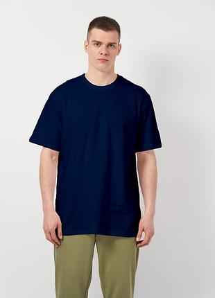 Футболка чоловіча великих розмірів темно-синя, 2xl