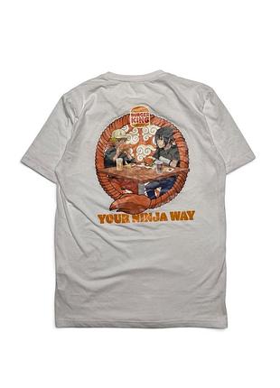 Чоловіча футболка naruto x burger king аніме біла m