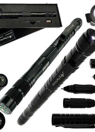 Профессиональная тактическая ручка jb tacticals kubotan jb-03 10в1 черный (1)