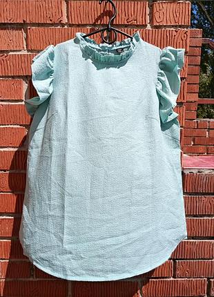 Женская блузка shein curve с воланами / мятная блуза без рукавов l-xl (0xl)