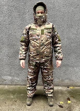 Тактичний зимовий армійський військовий костюм softshell мультикам зсу, розмір м зимові бушлати та штани ag1488