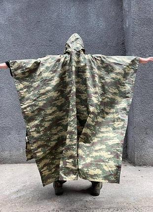 Плащ-дождевик тактический армейский всу пончо с капюшоном мультикам военный плащ защита для военных от дождя ag1488
