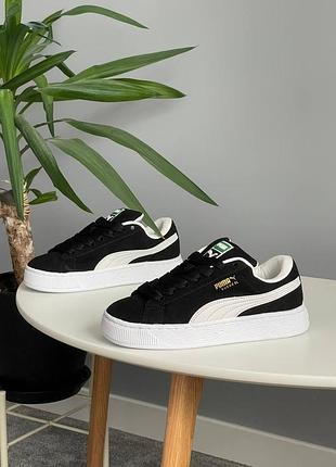 Замшеві трендові кеди puma suede xl black and white