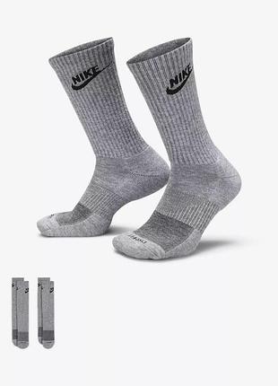 Чоловічі / жіночі шкарпетки найк оригінал nike u nk everyday plus cush crew dh3778-073