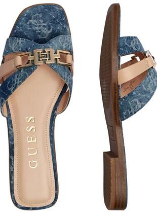 Guess blue slides. літні шльопанці денім