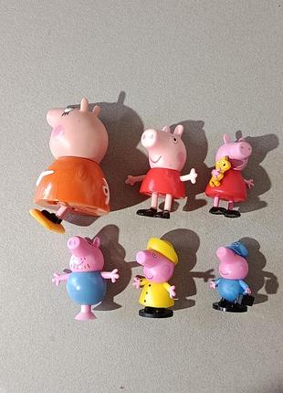 Фігурки свинка пепа, мама, джердж, папа свинів,pepa pig, abd