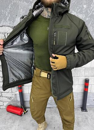 Зимняя тактическая куртка softshell omni-heat олива куртка военная армейская камуфляж